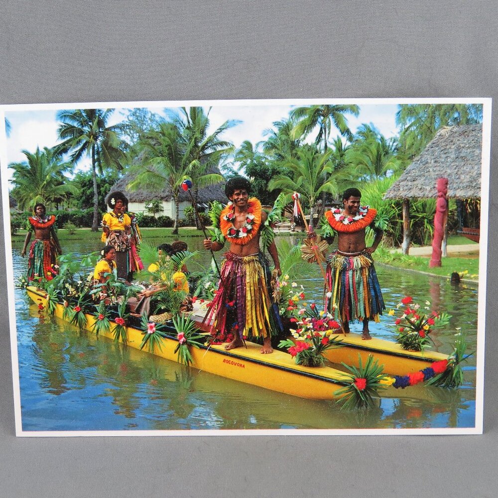Vintage Postcard - Oahu Polynesian Cultural Center Dress of Fiji - Impact